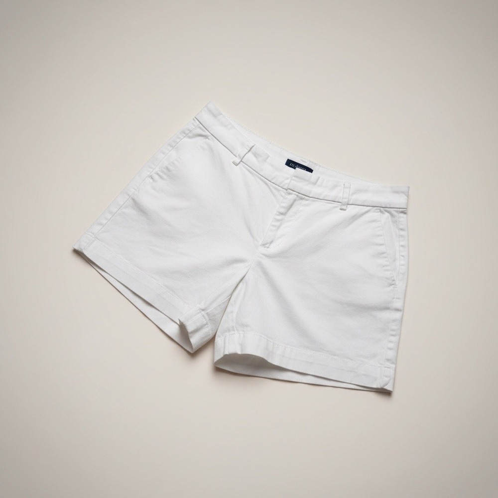 Nautica Womens White Chino Shorts Size‎ 6 Stretch Cotton Mid Rise Summer Casual